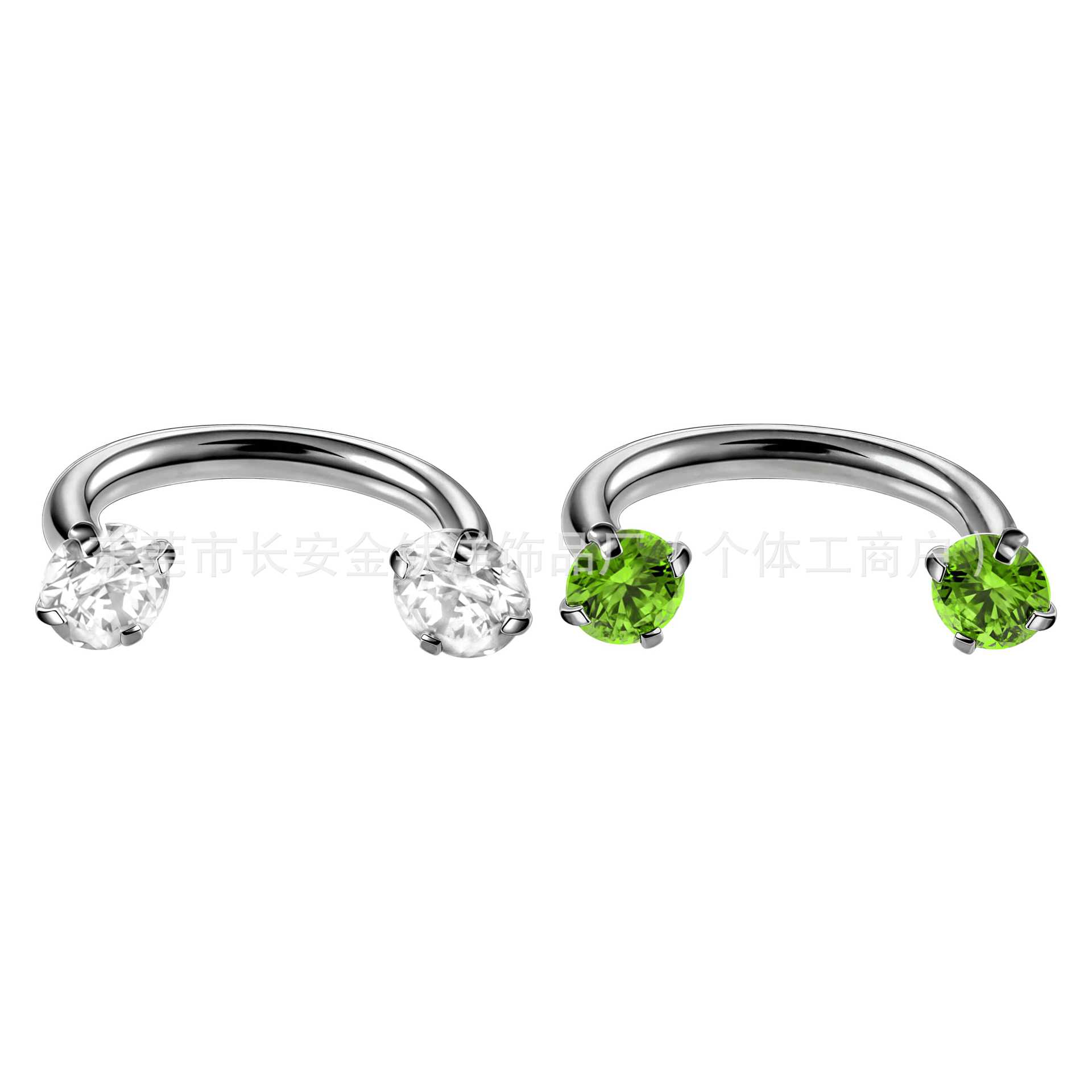 F136 Titanium Internal Thread Horseshoe Ring 5A Zircon Claw Zirconium Lip Ring Nose Ring Ear Bone Stud G23 Titanium Alloy Piercing Jewelry - Image 2