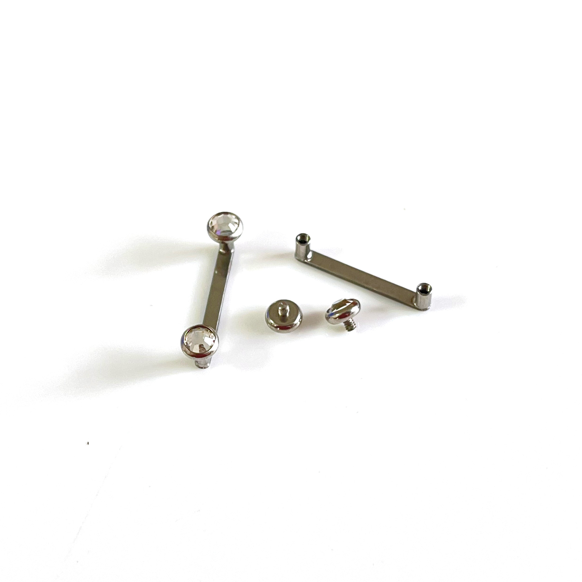 G23 Titanium Buried Nail Lock Bone Nail Inlaid Czech Diamond Titanium Alloy Piercing Jewelry Double-Headed Right Angle Skin Implant Nail - Image 4