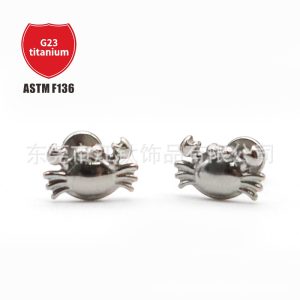 F136 Titanium Crab Earrings Internal Thread Lip Nails Piercing Jewelry G23 Titanium Alloy