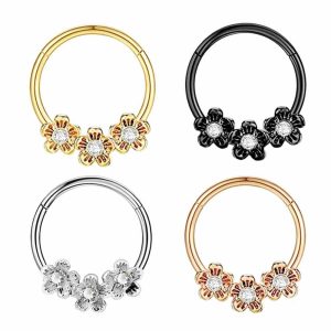 Star Shape Nose Ring Nose Stud Ear Cartilage Stud Star Ear Bone Nail Nose Piercing Jewelry 8mm 10mm Rose Gold