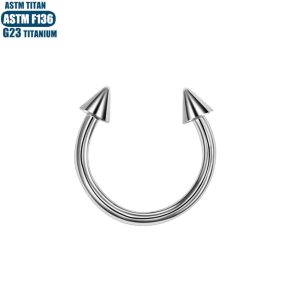 F136 Titanium Horseshoe Nose Ring Internal Thread Septum Ring Earring Jewelry