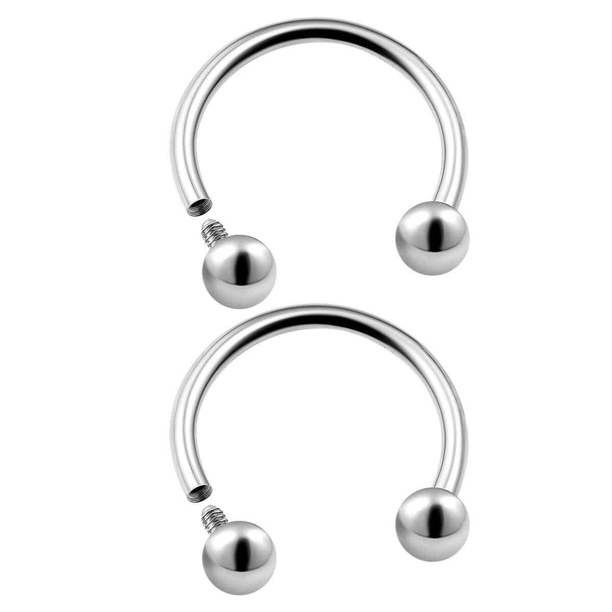G23 Titanium F136 Horseshoe Nose Ring 1.6mm 14mm Nose Stud Earring Body Piercing Jewelry - Image 2