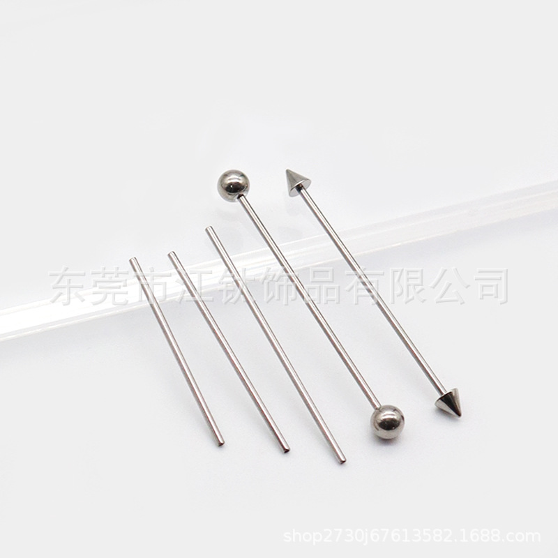 F136 Titanium Inner Thread Straight Bar Tongue Nail Ear Bridge Universal Style G23 Titanium Alloy Body Piercing Jewelry - Image 2