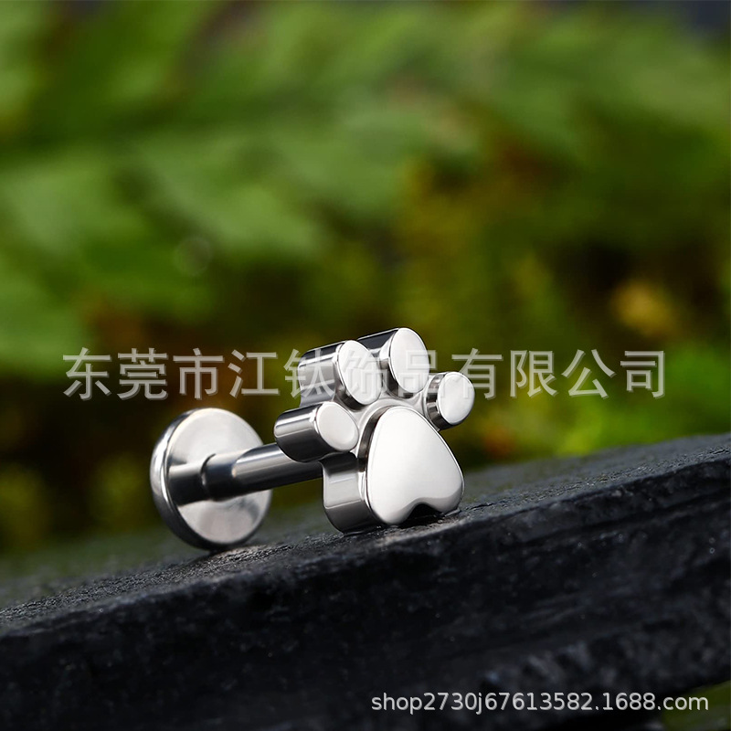G23 Titanium Cat Claw Lip Labret Stud Ear Cartilage Piercing Jewelry Gold 1.2mm x 12mm - Image 4