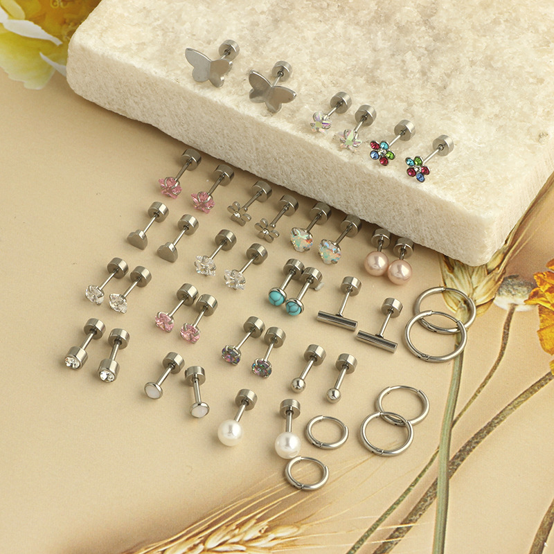 Stainless Steel Cross Mini Stud Earrings Ear Piercing Jewelry Fashion Geometric - Image 5
