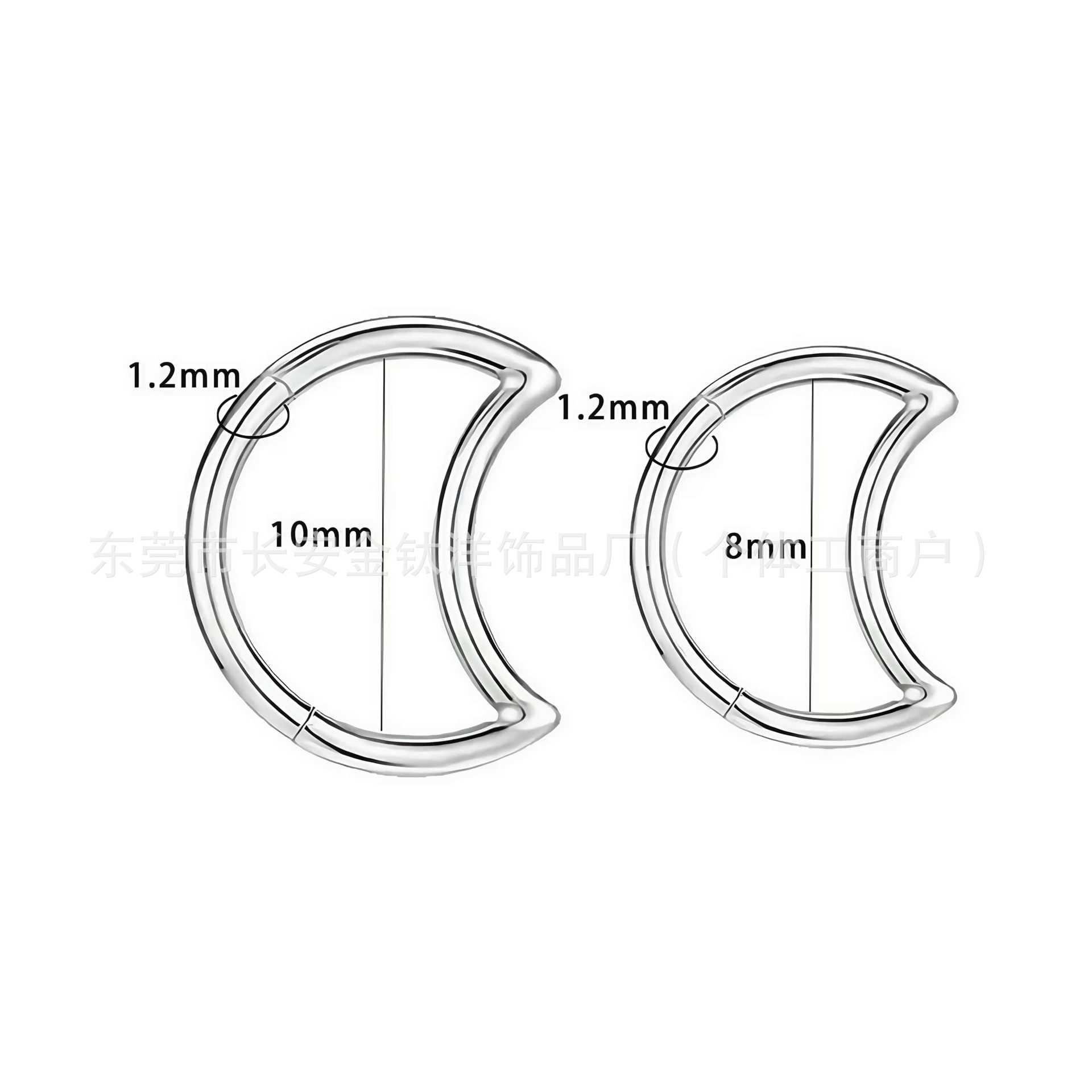 F136 Titanium Moon Lip Nose Ring Earrings Ear Bone Stud Closed Ring Nasal Septum G23 Titanium Alloy Piercing Jewelry - Image 4