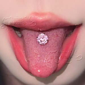 Satan's Child F136 Titanium Alloy Star Tongue Barbell - Adjustable Bar Length 8-20mm Tongue Ring