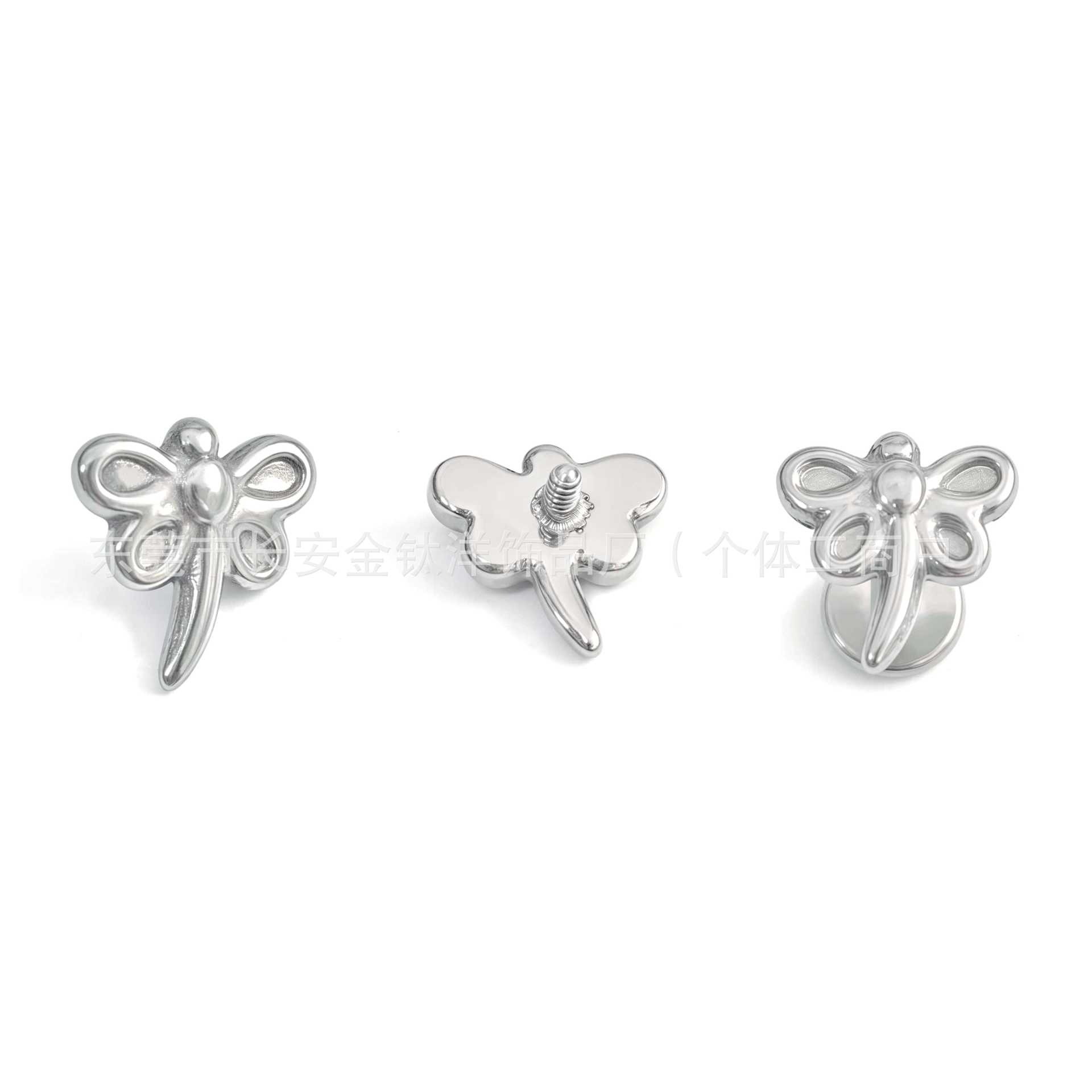 F136 Titanium Finely Carved 3D Dragonfly Animal Ear Studs Nose Studs Ear Bone Studs G23 Titanium Body Piercing Jewelry - Image 5