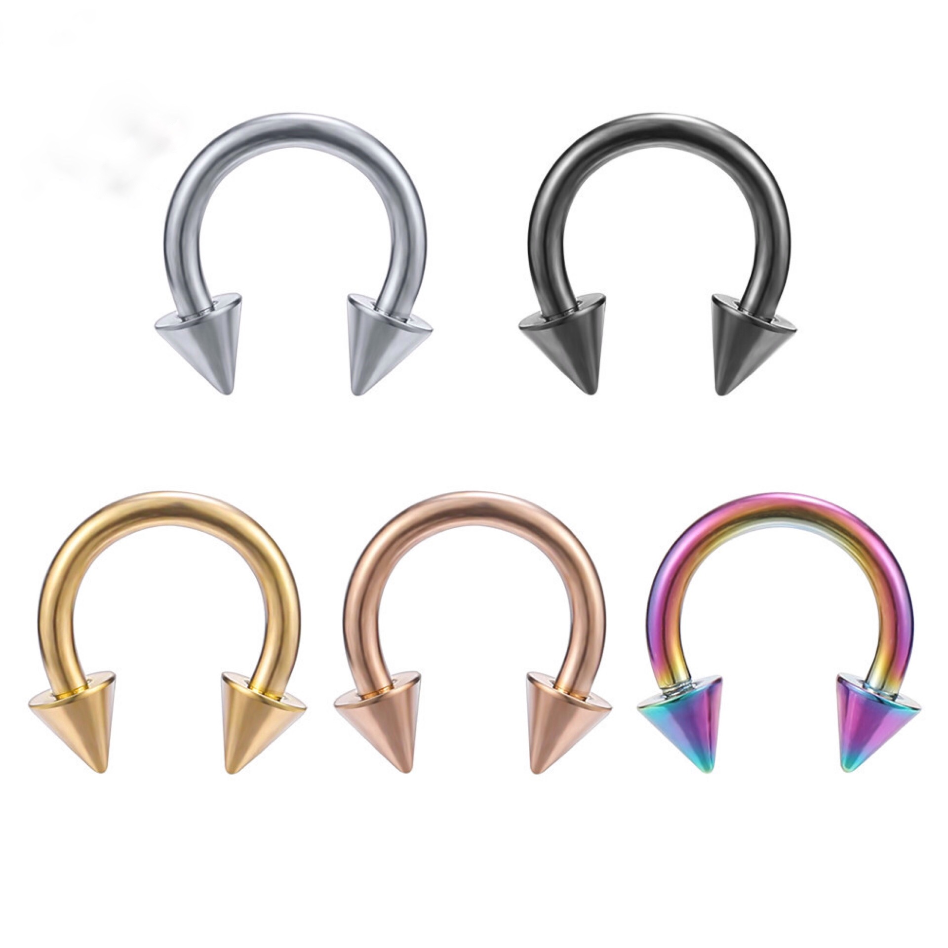 G23 Titanium Internal Thread U-Shaped Horseshoe Ring 14G 16G Body Piercing Jewelry - Image 4