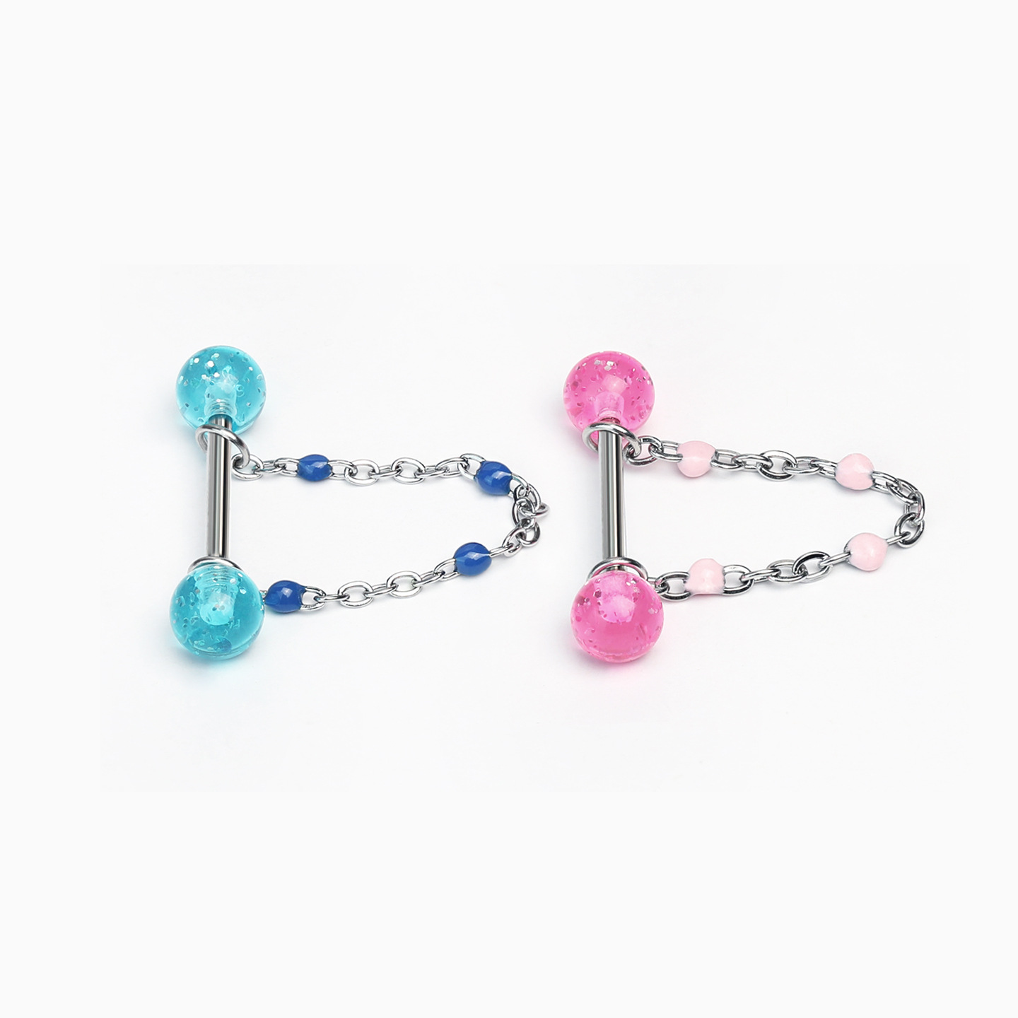 Double-Ended Fine Glitter Chain Tongue Barbell, Detachable Acrylic Gradient Hot Girl Sweet Cool Piercing Jewelry, Cross-Border Wholesale - Image 3