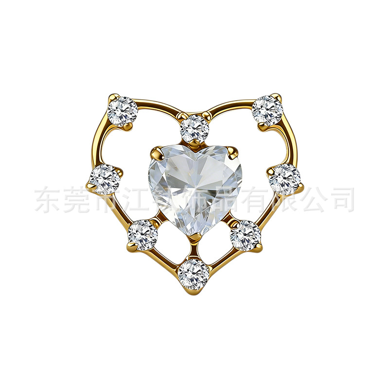 G23 Titanium Alloy Heart-Shaped Zircon Ear Bone Stud - ASTM F136 Piercing Jewelry for Men and Women - Image 5