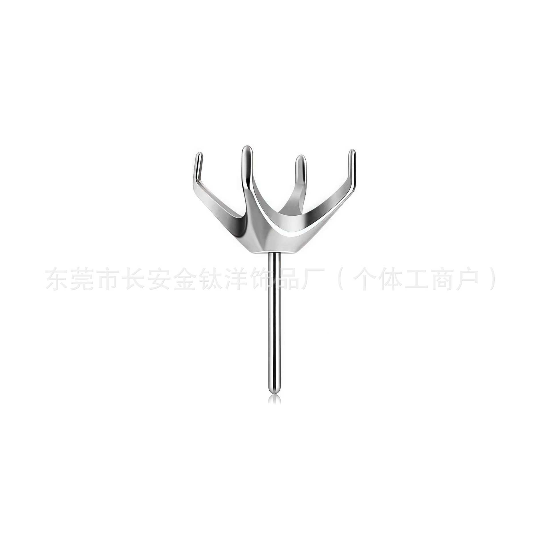F136 Titanium Four-Prong CZ Stud Earrings Nose Stud Piercing Jewelry DIY Replacement - Image 3