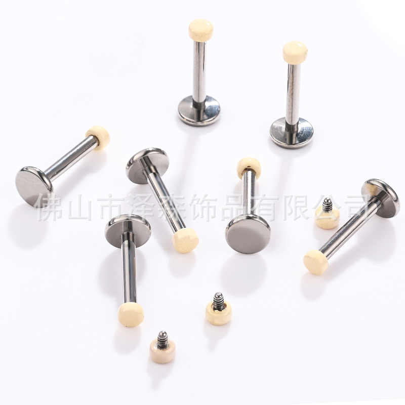 F136 Titanium Alloy Flat Bottom Ear Bone Nail Invisible Flesh Color Stud - G23 Titanium Body Piercing Skin Nail - Image 4