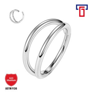 G23 Titanium Nose Ring Double Ring Closed Ring Earrings Hoop Body Piercing Jewelry
