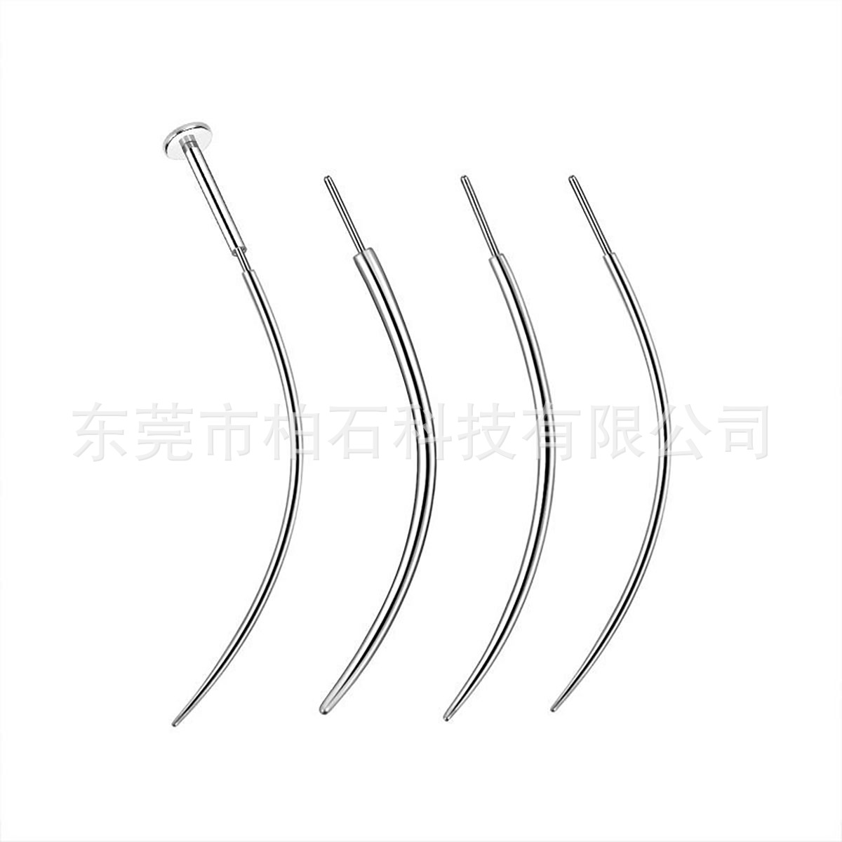 316L Surgical Steel Internally Threaded Curved Guide Rod Pin for Lip Ear Piercing Jewelry - Image 3