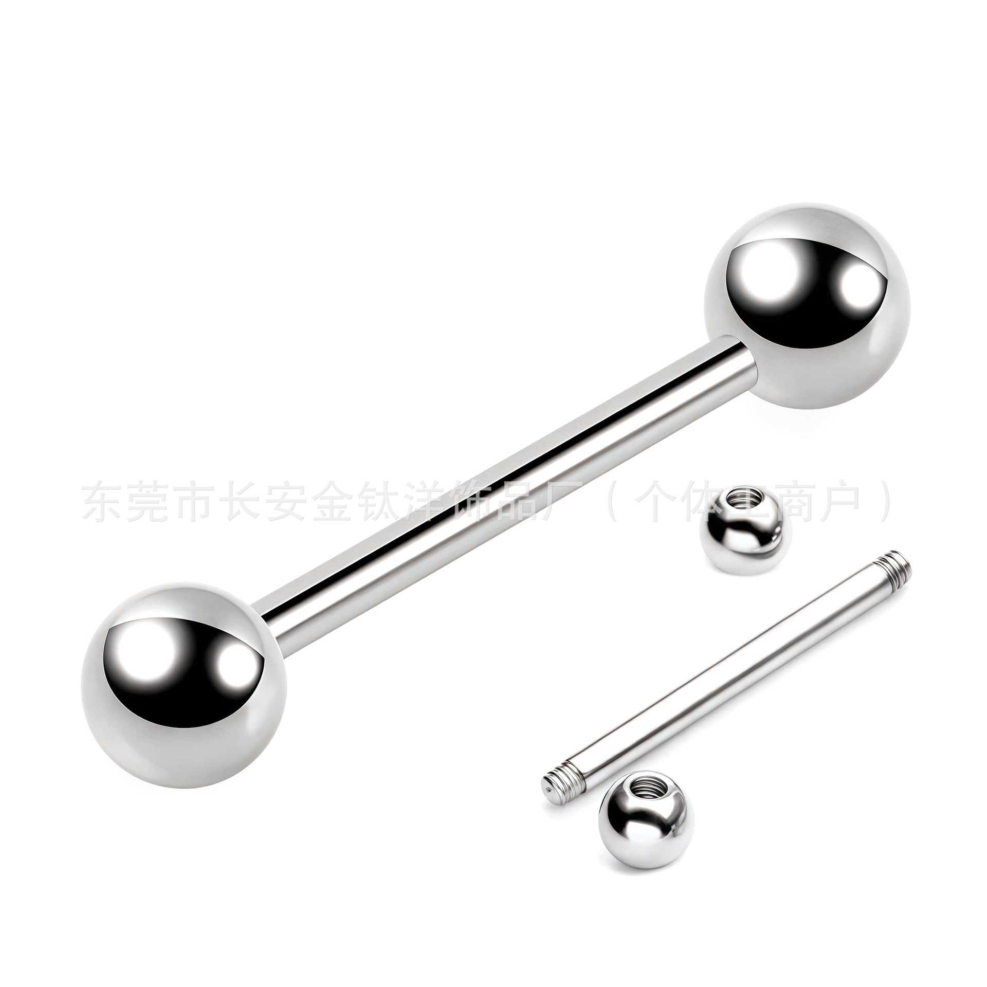 G23 Titanium 0.8mm External Thread Straight Rod Ball Lip Nose Ear Piercing Jewelry - Image 2