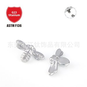 G23 Titanium Ear Bone Earring Bee Dragonfly Cross-border Hot Piercing Jewelry for Men Women