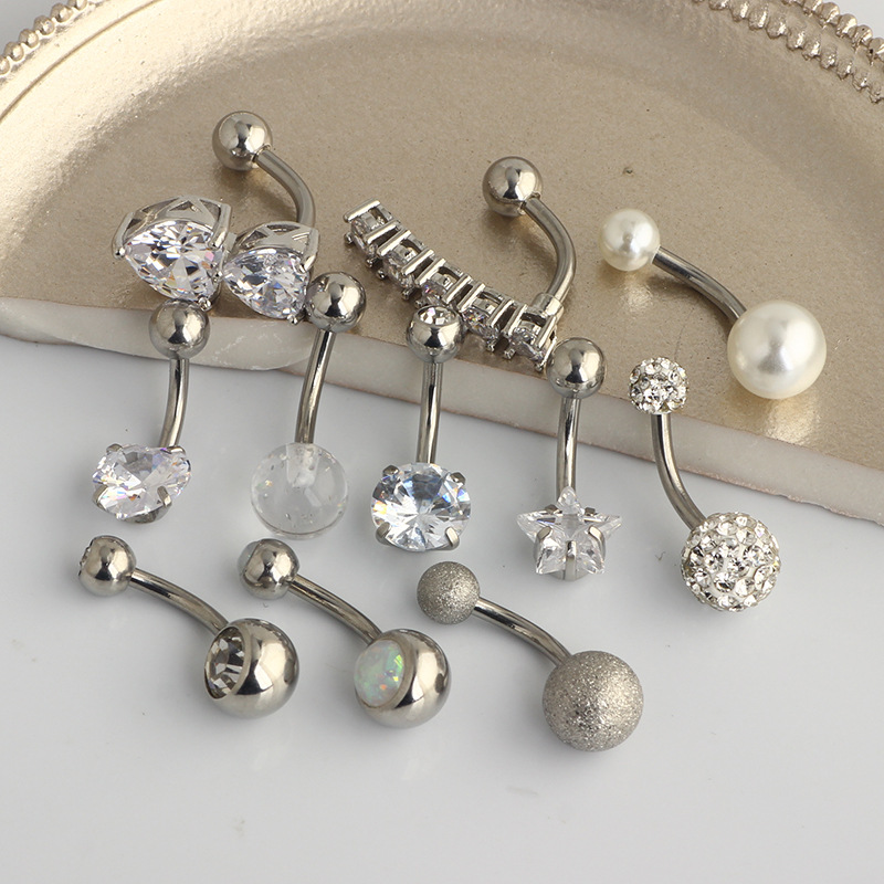Classic Ball Amazon Navel Ring Set - 11-Piece Belly Button Ring Body Piercing Jewelry Set - Image 2