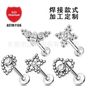 ASTM F136 Titanium Alloy Ball Piercing Earring Stud Ear Piercing Jewelry 1.2x8mm JT862