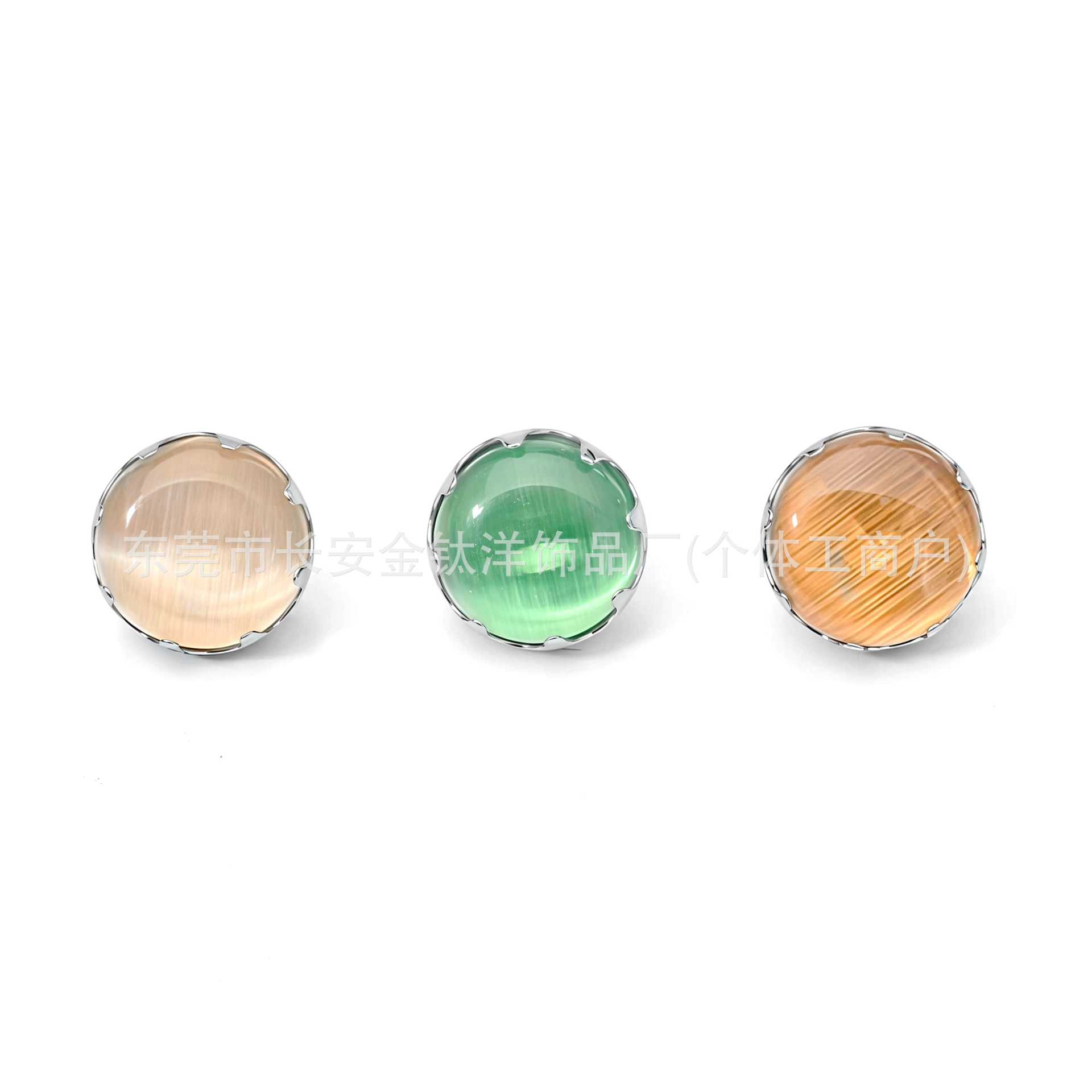 F136 Titanium Serrated Cat's Eye Stone Inlaid Tongue Barbell, Lip Labret, Ear Cartilage, Belly Button Ring - G23 Titanium Body Jewelry - Image 3