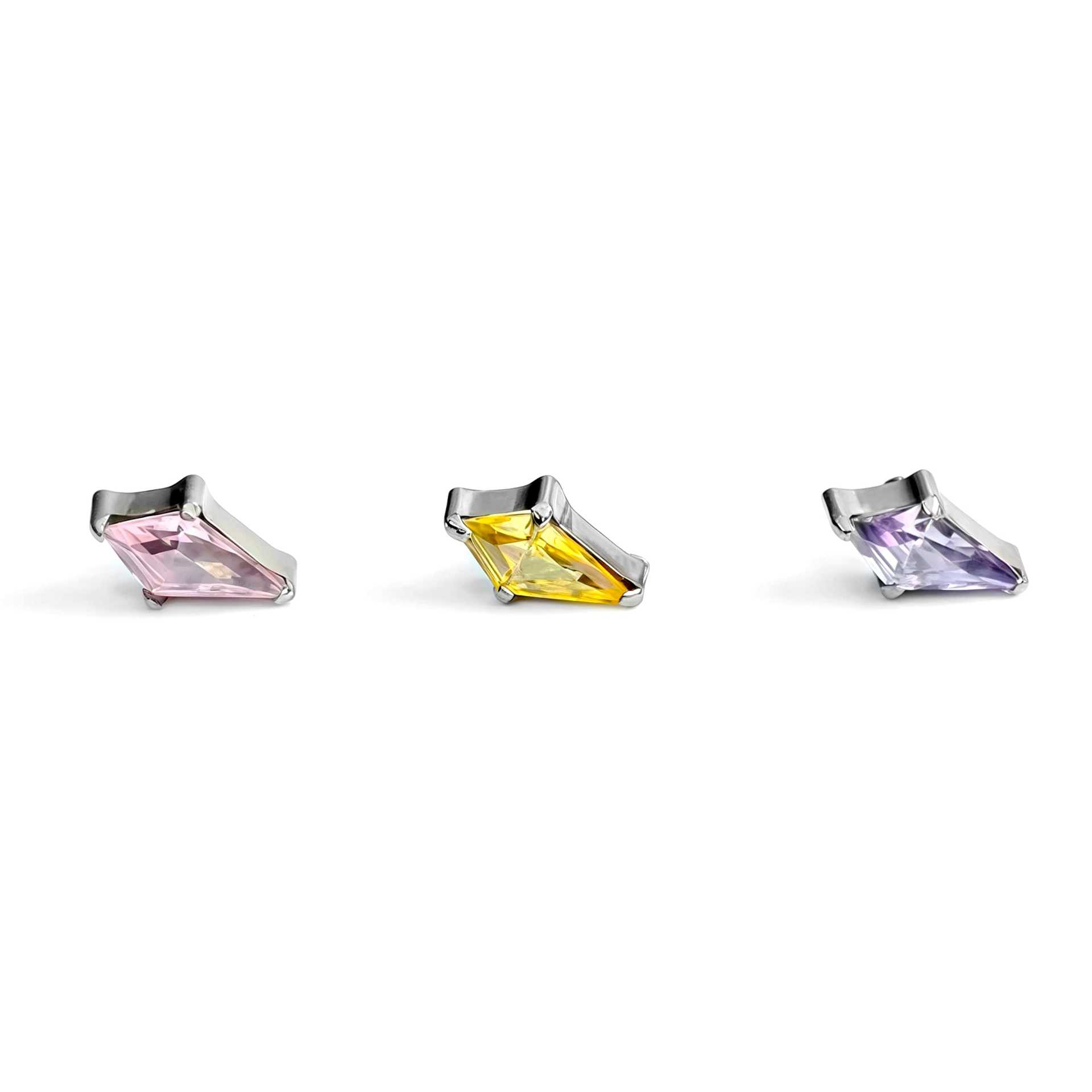 F136 Titanium Inner Tooth Kite 5A Zircon Lip Nail Nose Nail Ear Nail Ear Bone Nail G23 Titanium Alloy Body Piercing Jewelry - Image 2