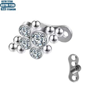 G23 Titanium Buried Bone Nail with Base - Internally Threaded Dermal Anchor for Clavicle Piercing