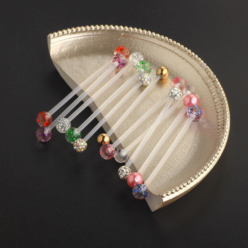 Crown 11-Piece Body Piercing Jewelry Set - Industrial Barbells, Ear Studs, Soft Rod Bridge, Ear Bone Rings - Image 3
