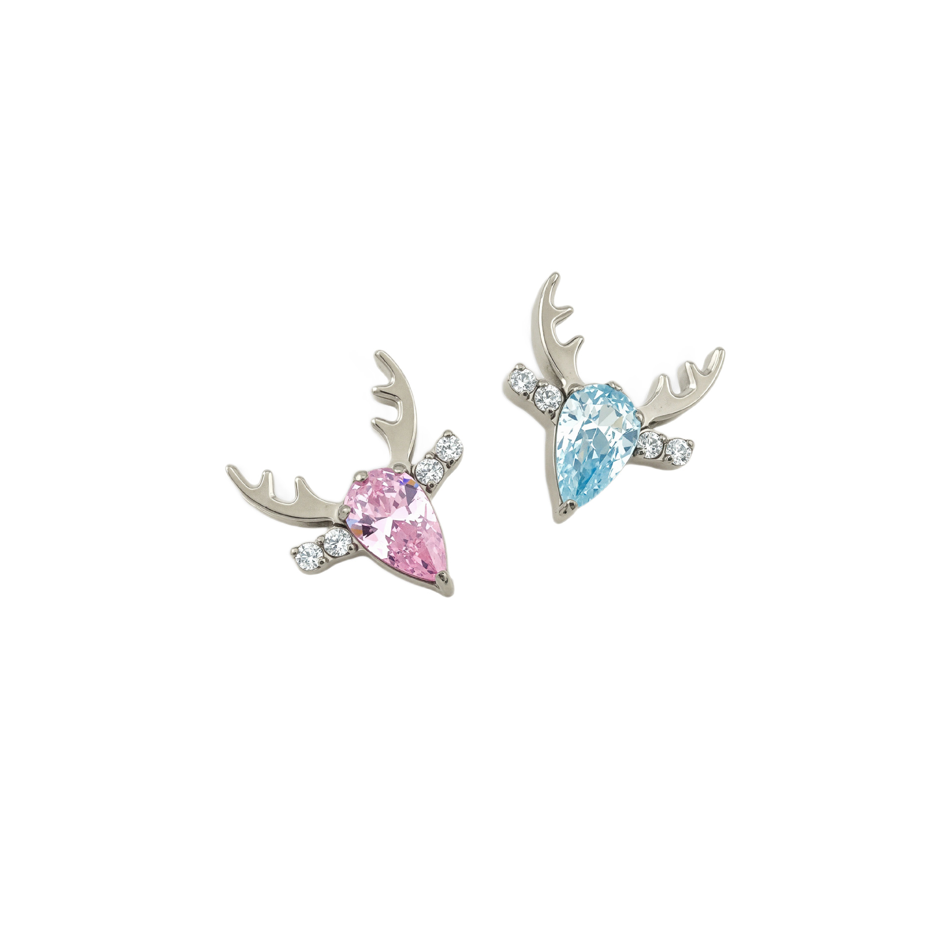 G23 Titanium Flash Zircon Elk Earrings - F136 Titanium Alloy Christmas Deer Stud Earring Replacement Head for Piercing Jewelry - Image 5