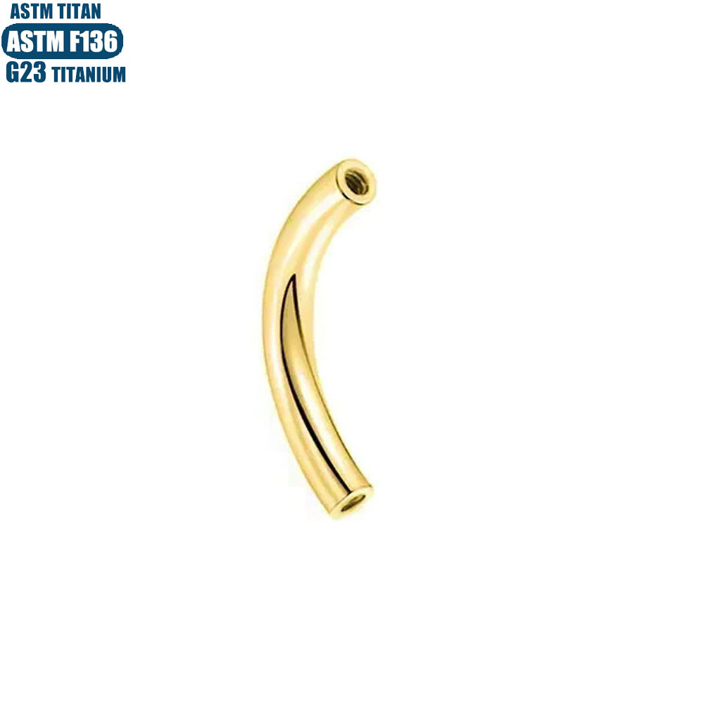 F136 Titanium Alloy Internally Threaded Curved Barbell for Eyebrow, Belly Button, Basic Piercing Replacement Accessories - Black 1.2x10mm - Image 4