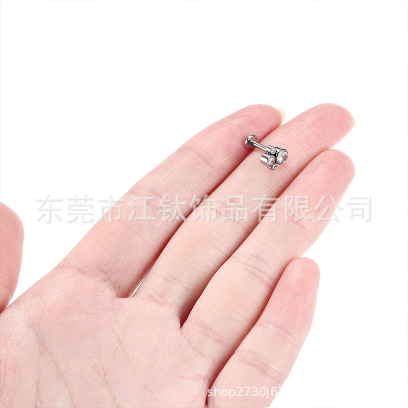 G23 Titanium Cat's Claw Earrings with Zircon 5A - Cross-Border Hot Sale Body Piercing Jewelry - Image 4