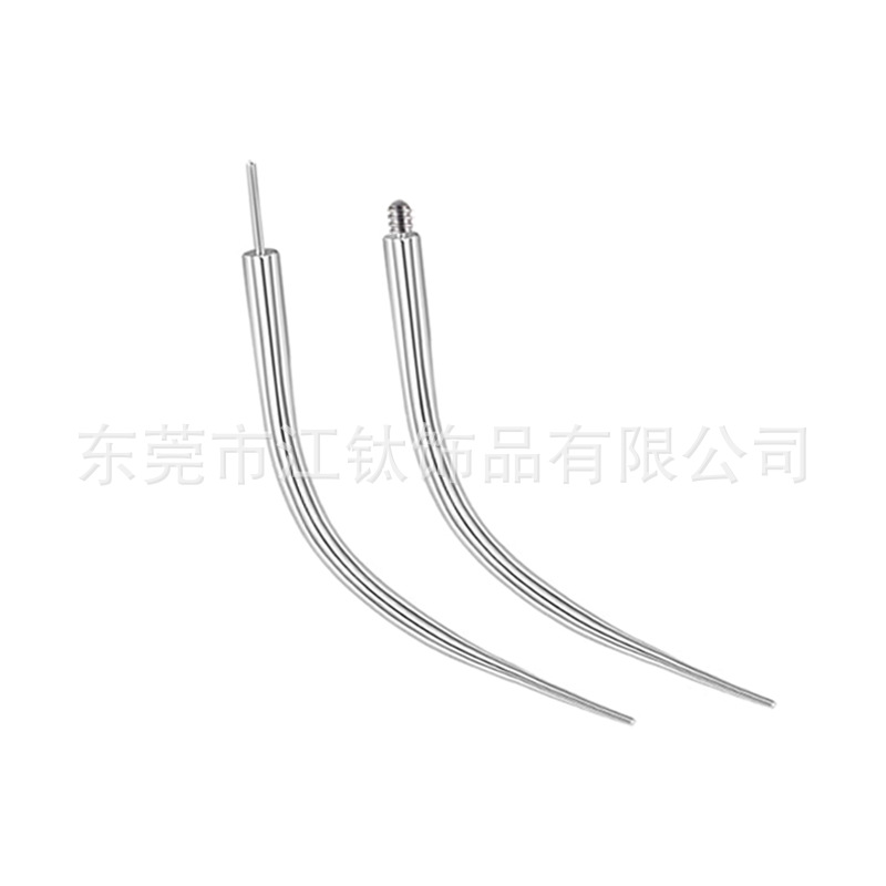 G23 Titanium Curved Nose Nail Ear Bone Nail Disposable Pin Piercing Needle - 14G Guide Needle - Image 5
