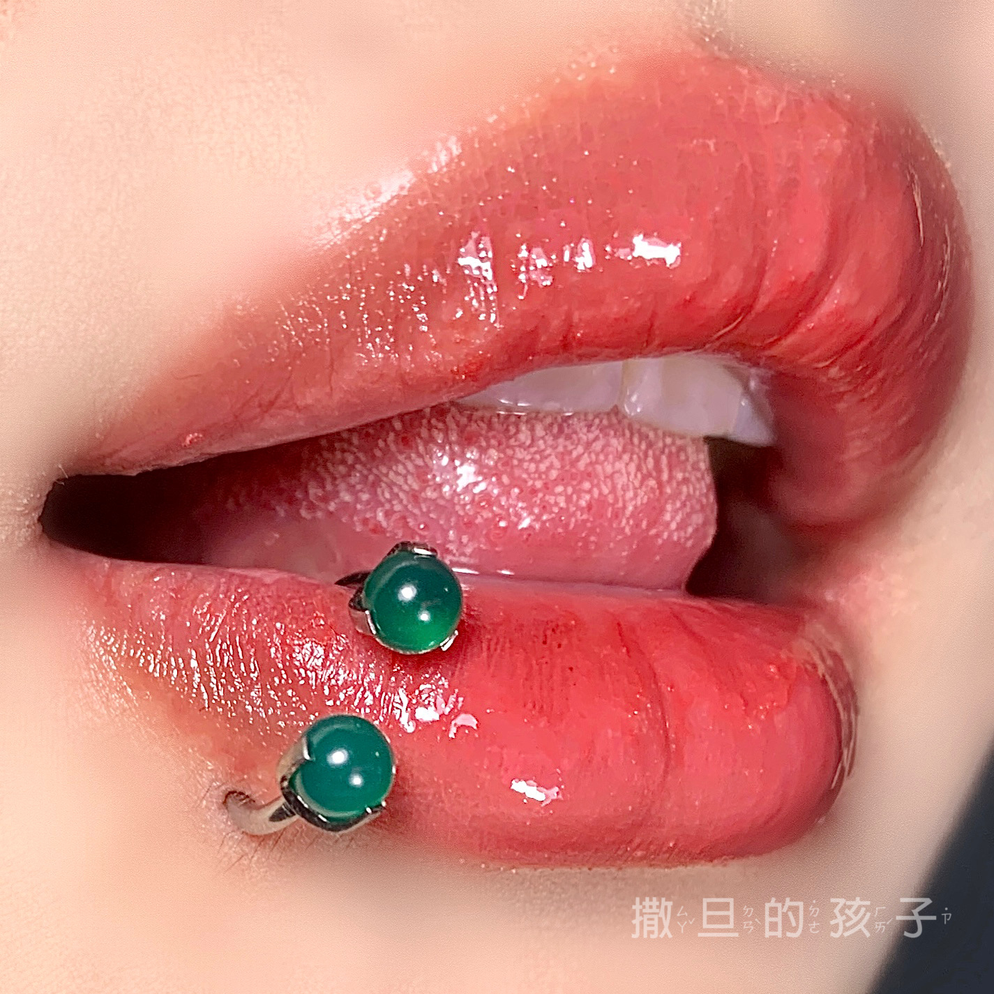 Lip Ring Titanium Steel Agate Lip Nail Lip Ring Ear Bone Nail Horseshoe Ring Piercing 2023 New Lip Accessories - Image 5