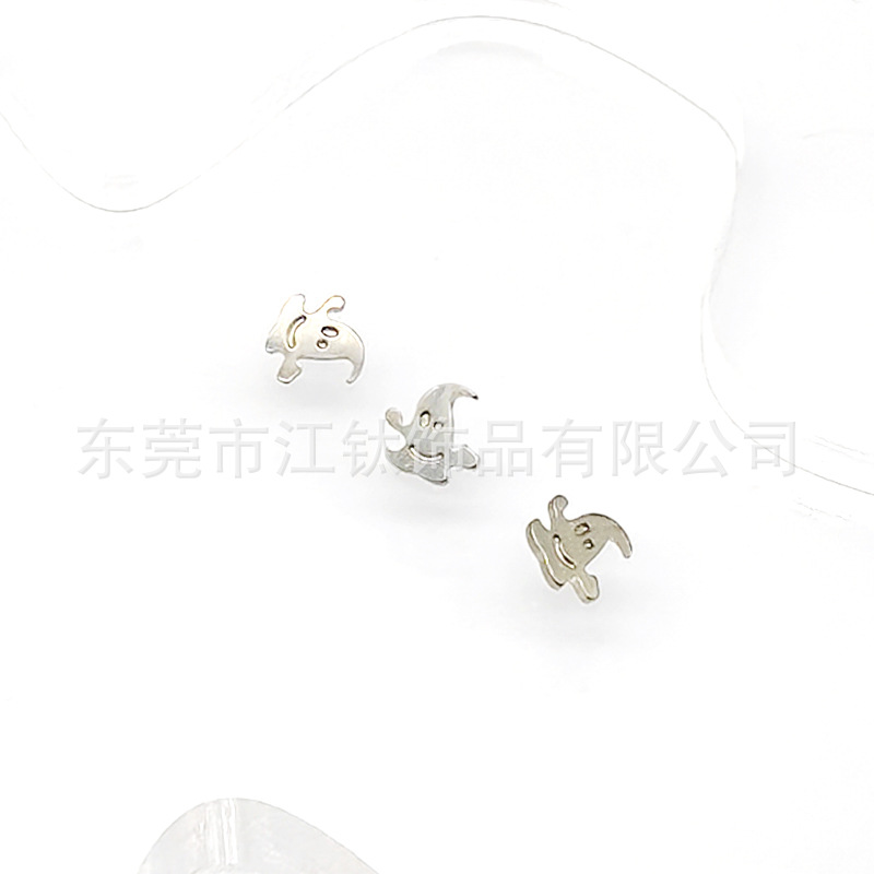 G23 Titanium Halloween Ghost Ear Stud Funny Cute Cartilage Jewelry for Men Women - Image 4