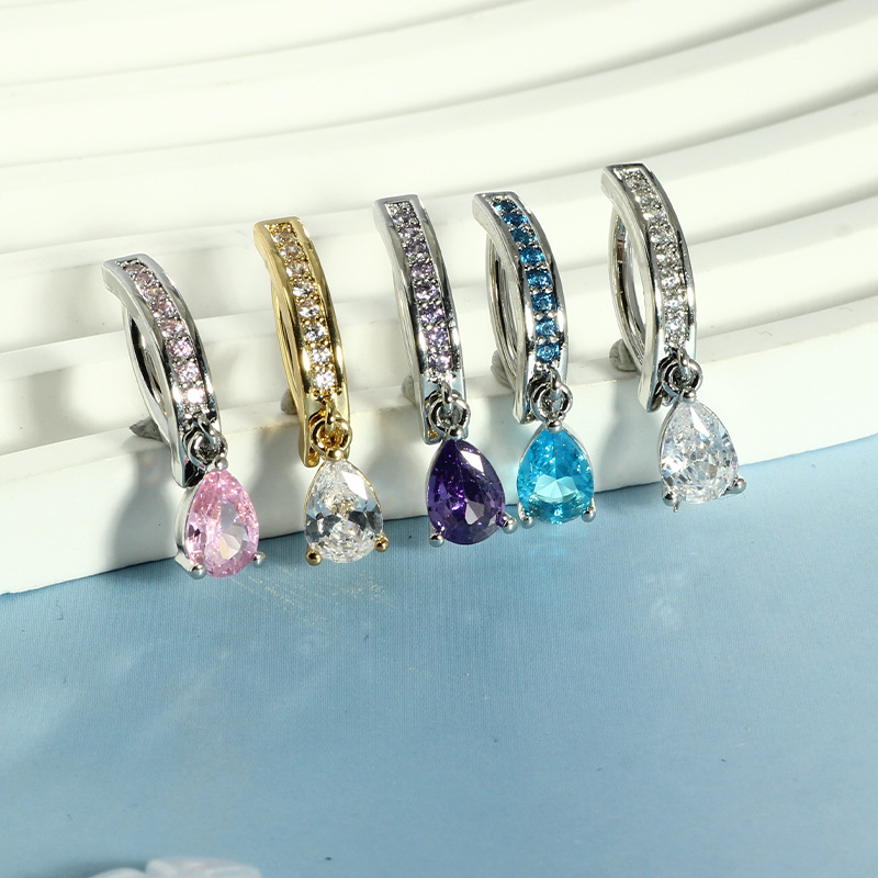 Stainless Steel Inverted Navel Ring with Zircon CZ Simple Sweet Belly Button Piercing Jewelry in Stock - Image 3