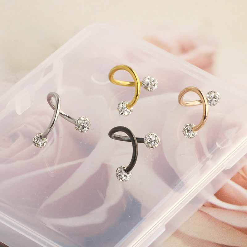 New Korean Geometric Star Stainless Steel Ear Stud 16G S Rod Body Piercing Jewelry - Image 3