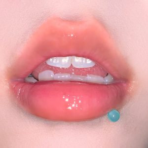 Mint Green Steel Titanium Lip Nail Summer Limited Acrylic Ball Straight Nail Ear Bone Nail Hot Girl Piercing Jewelry Wholesale