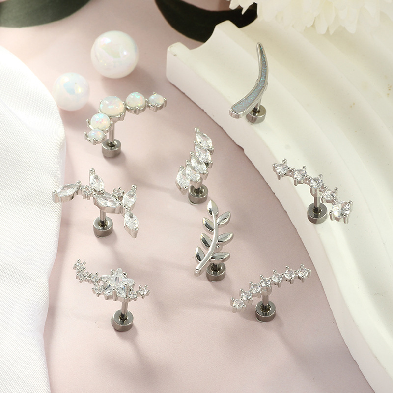 16G Star Stud Earring Surgical Steel Zircon Piercing Jewelry for Cartilage - Image 4