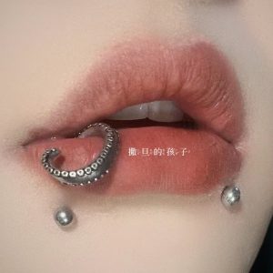 Hot Girl 16G External Thread Lip Ring Stainless Steel Labret Stud Lip Piercing Jewelry