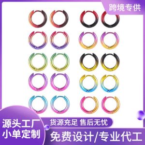 Colorful Paint Titanium Steel Geometric Earrings for Unisex Punk Wholesale