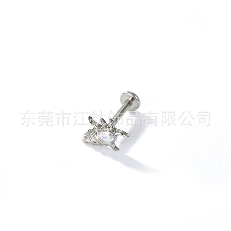 G23 Titanium Conch Ear Stud Inlaid Zircon Cross Cartilage Piercing Jewelry JT735 - Image 5