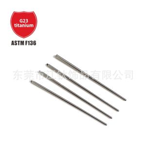 F136 Titanium Piercing Guide Needle 50mm Pin Threaded Puncture Tool Surgical Steel Alternative