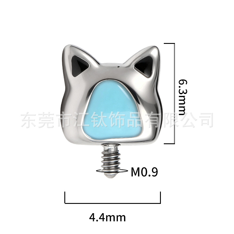G23 Titanium Faceless Cat Stud Earrings - 1.2x10mm Cartilage Piercing Jewelry - Image 2