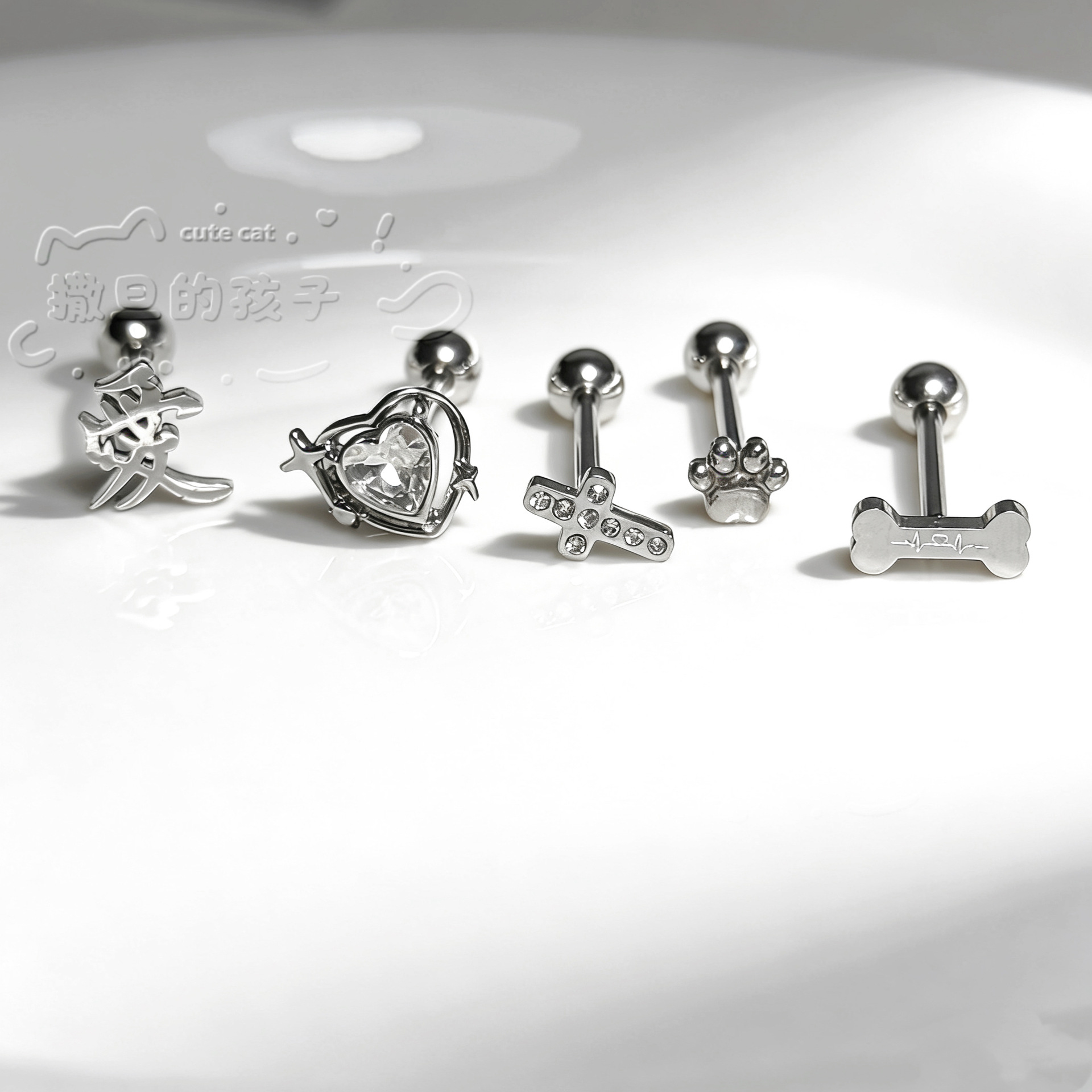 Satan's Children Cambridge Notes Tongue Piercing Barbell 12mm 1.6mm Stainless Steel Spicy Girl Style Tongue Ring - Image 4