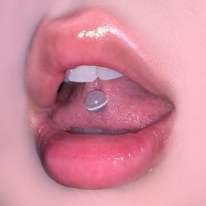 Gradient Cat Eye Tongue Stud 18mm 1.6mm External Thread 6 Colors Available 316L Surgical Steel Body Jewelry Wholesale