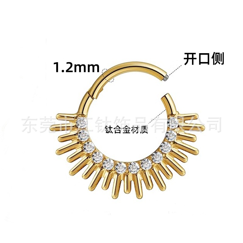 JT633 Nose Ring - G23 Titanium Alloy Jewelry with Zircon Inlay - Fashion Nose Stud for Women Men - Image 3