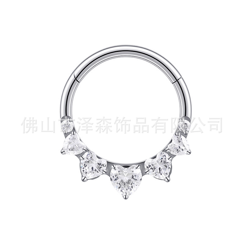 F136 Titanium Alloy Nose Ring Seamless Diamond Stud Body Piercing Jewelry 1.2x8mm - Image 3