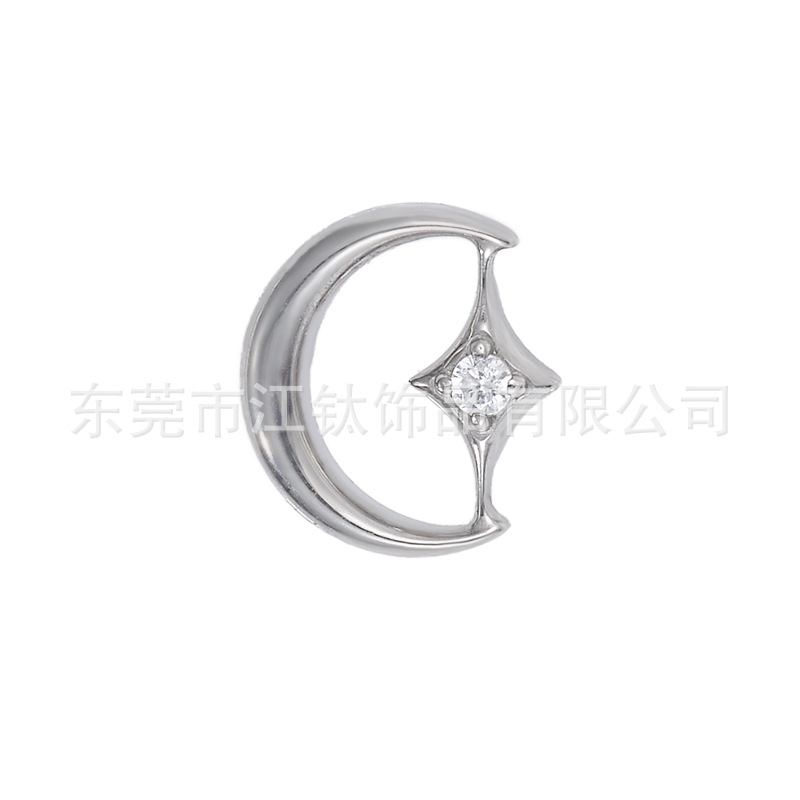 F13 June Bright Earrings with Zircon Four-Corner Star G23 Titanium Alloy Cartilage Ear Bone Nail - Image 5