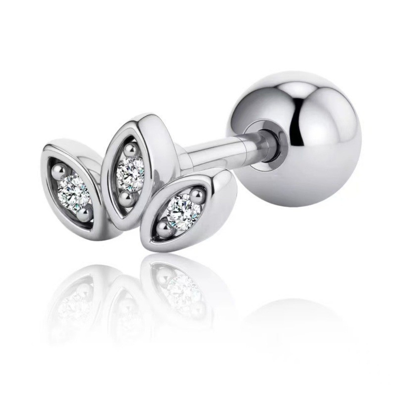 Butterfly Bowknot 18K Gold Plated Zircon Titanium Steel Ear Cartilage Stud Earrings for Women - Image 5
