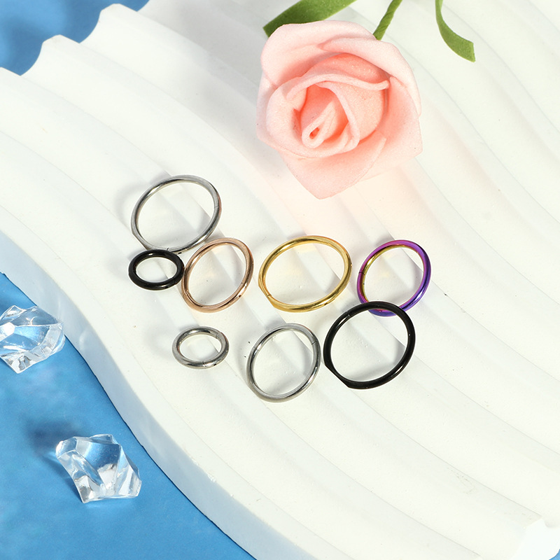 G23 Rose Gold Seamless Nose Ring Hoop Closed Ring 0.8x10mm Titanium Piercing Jewelry for Nose Ear Lip - Image 3