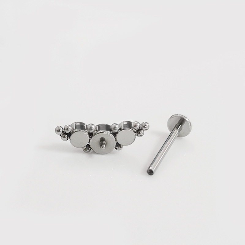 F136 Titanium Earring with Zircon Inner Teeth Welding Fashion G23 Titanium Alloy Body Piercing Jewelry Ear Bone - Image 4